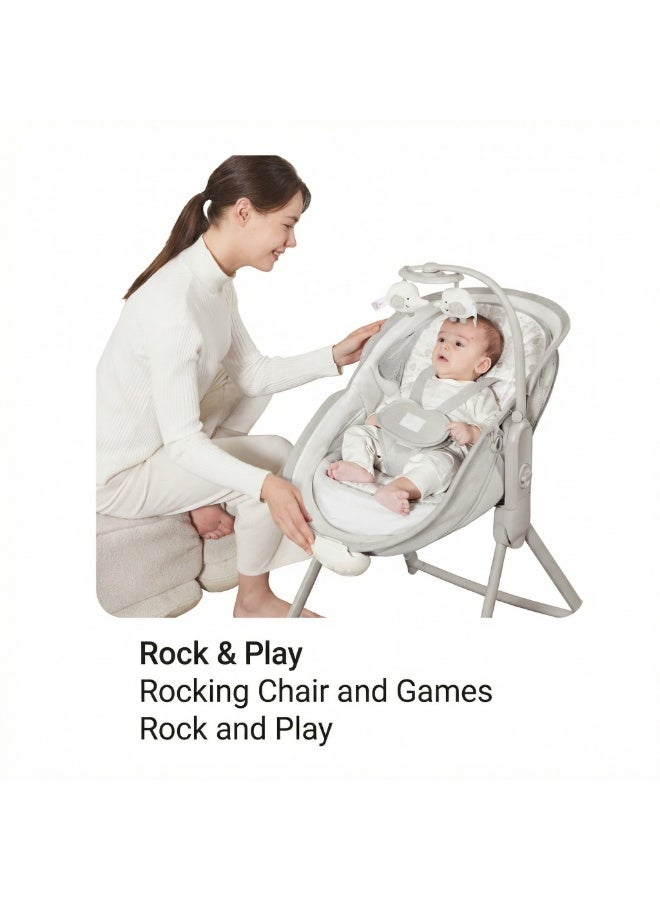 ماستيلا سرير وهزاز ماستيلا أوربيل 5 في 1 للأطفال، بخاصية الاهتزاز والهدوء، من 0 لـ 3 سنوات، كرسي هزاز ومقعد ثابت بموسيقى وألعاب - Image 2